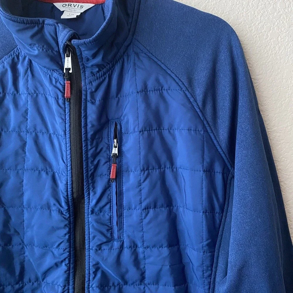 Orvis Mens Jacket Size Large Long Sleeve Full Zip Blue - Picture 3 of 9